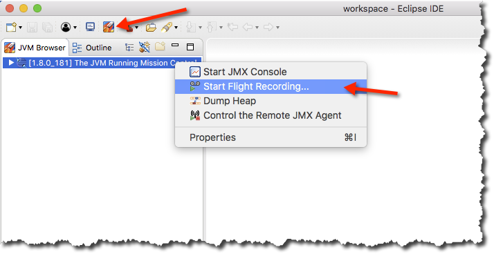 Java Flight Recorder Launch Wizard